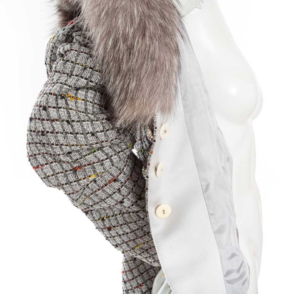 Vintage Silver Lurex Fur Collared Skirt Suit - image 7