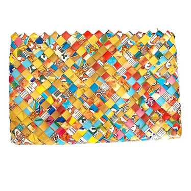 Recycled Candy Wrapper Woven Clutch Y2K
