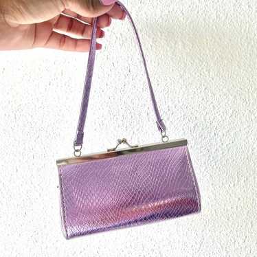 Boutique Mini foil Handbag Purple croc purse 90s Y