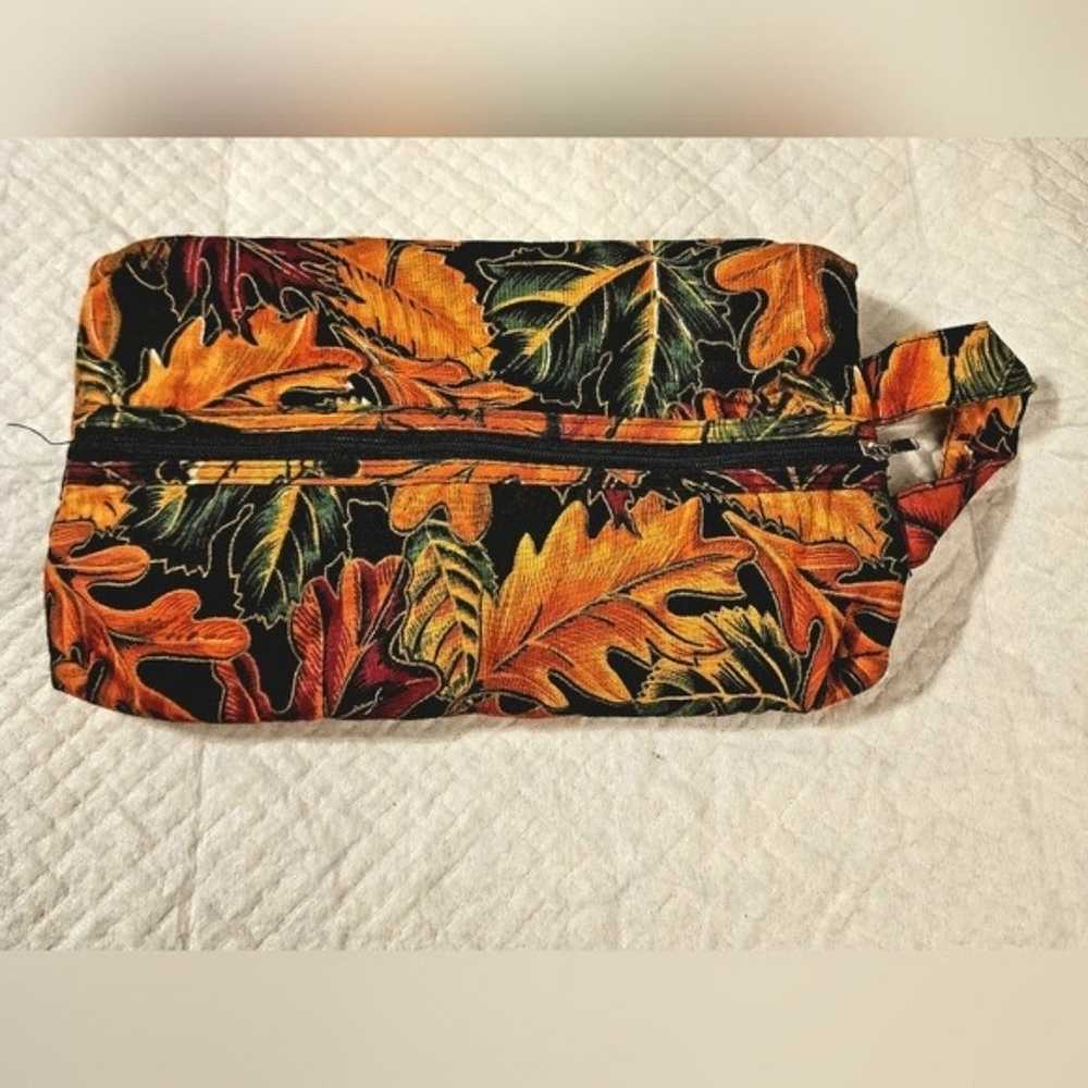 Vibrant fall leaves waterproof lining travel toil… - image 2