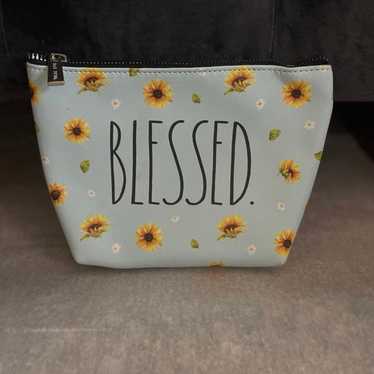 Rae Dunn Blessed Sunflower Zippered Bag Pouch Clu… - image 1