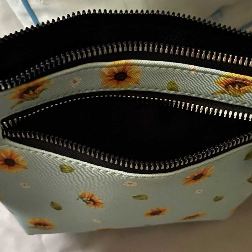 Rae Dunn Blessed Sunflower Zippered Bag Pouch Clu… - image 3