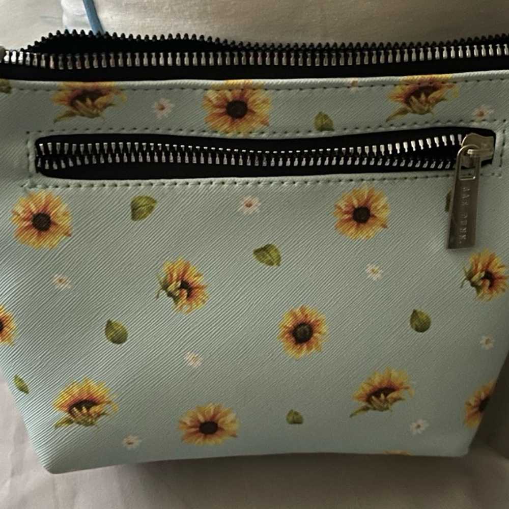 Rae Dunn Blessed Sunflower Zippered Bag Pouch Clu… - image 4
