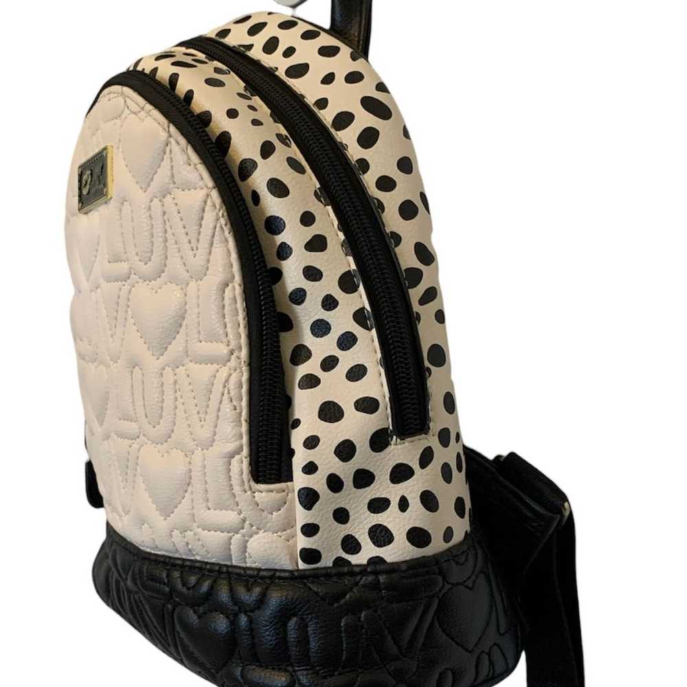 Betsey Johnson Black & White Quilted Backpack Pur… - image 2