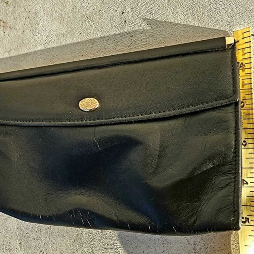 Vintage calf hide black leather clutch wallet pou… - image 8