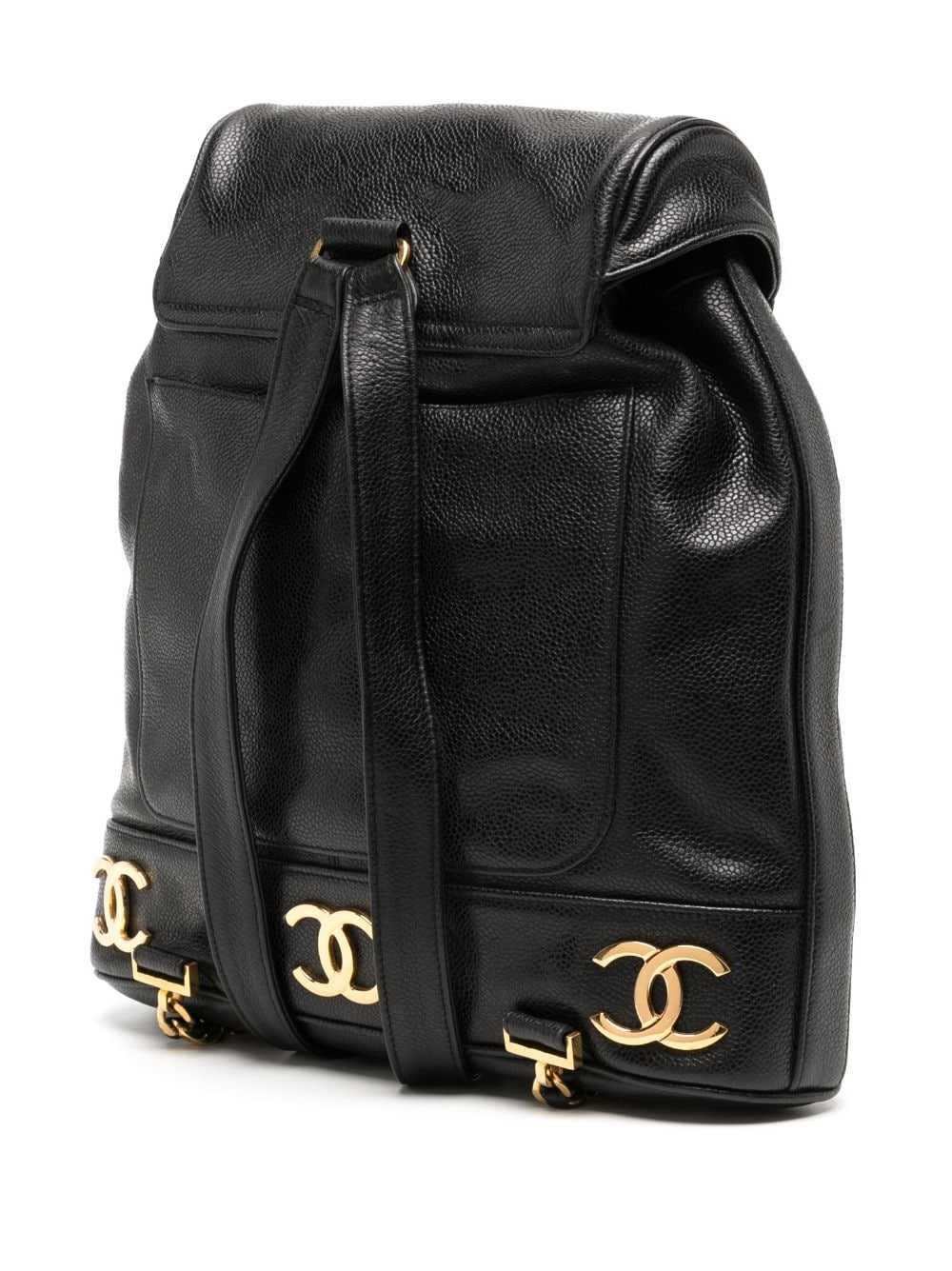 CHANEL Pre-Owned 1992 Triple CC backpack - Black - image 3