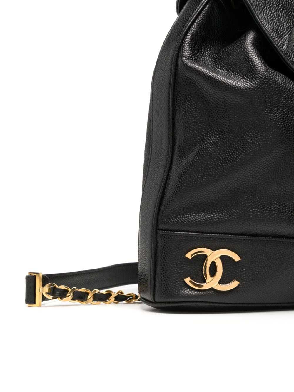 CHANEL Pre-Owned 1992 Triple CC backpack - Black - image 4