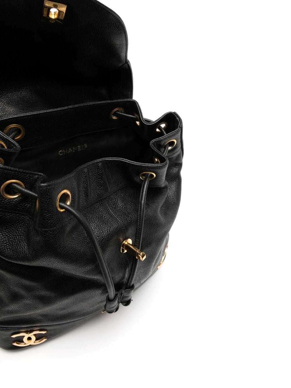 CHANEL Pre-Owned 1992 Triple CC backpack - Black - image 5