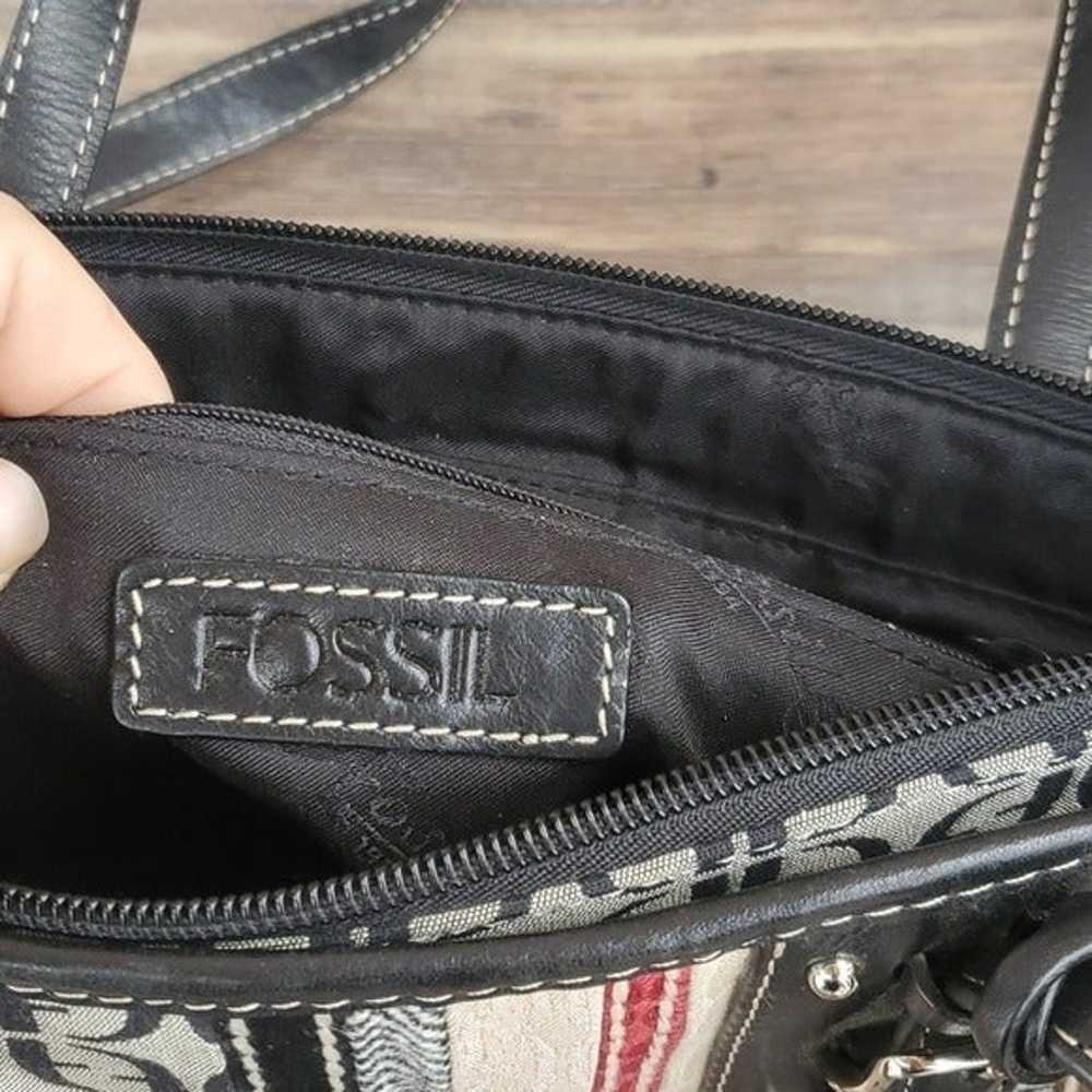FOSSIL Leather Y2K  Bag Patchwork Stripe Purse Su… - image 10