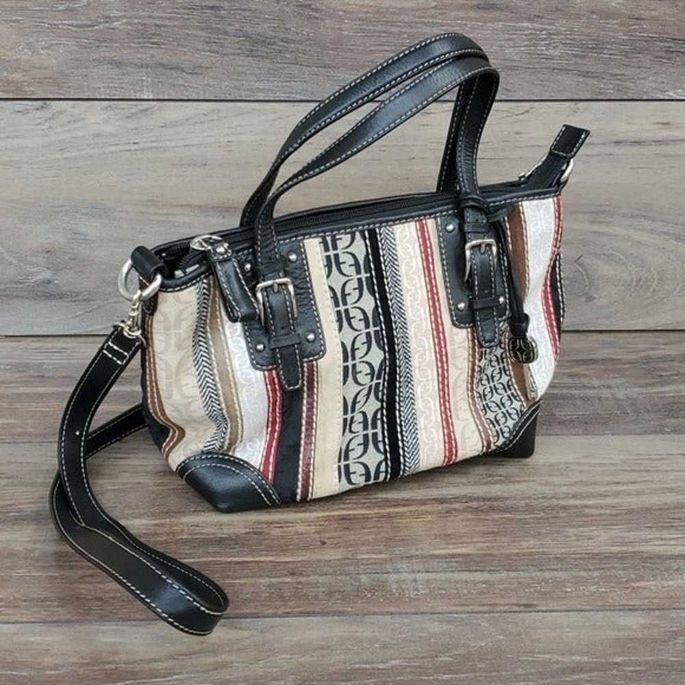 FOSSIL Leather Y2K  Bag Patchwork Stripe Purse Su… - image 2