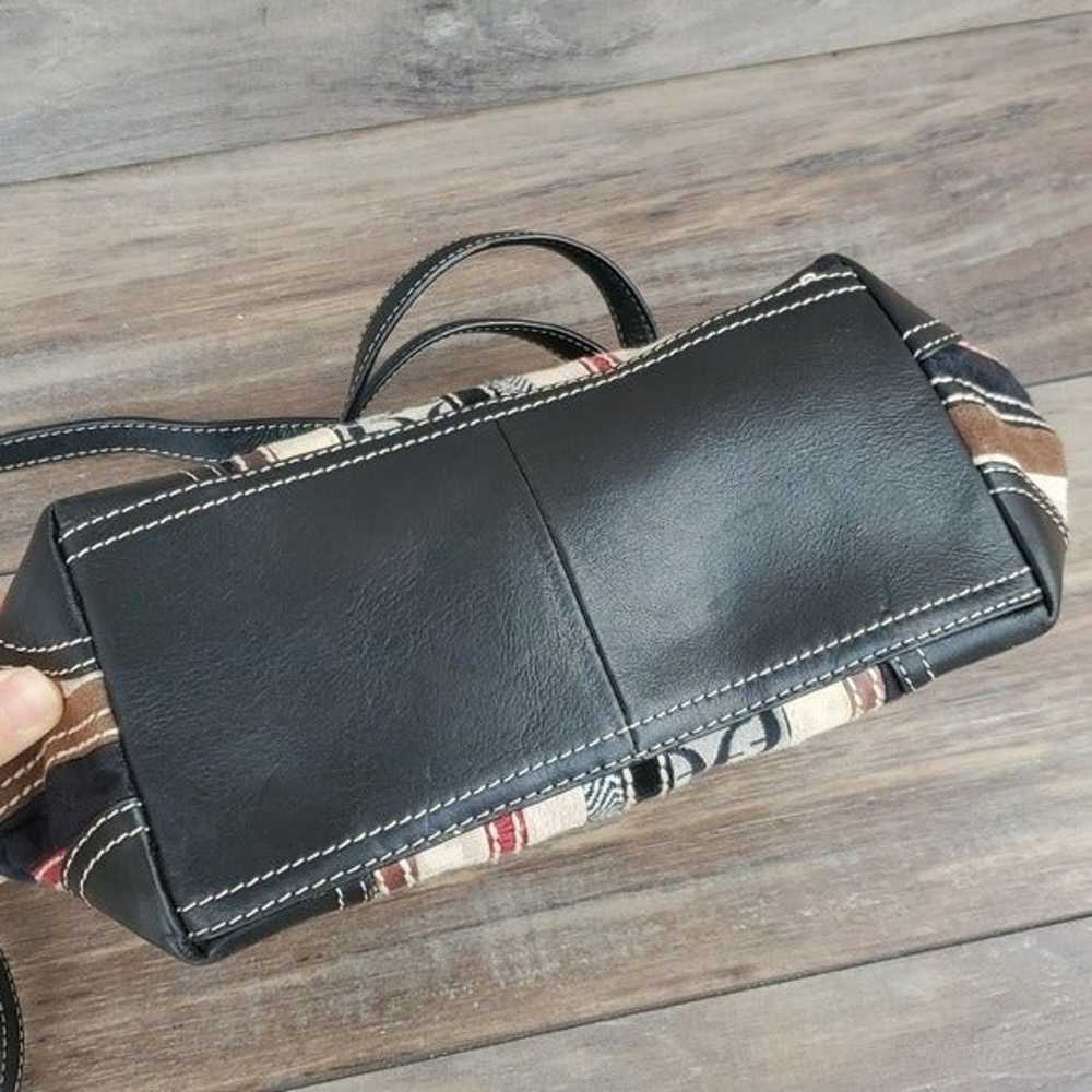 FOSSIL Leather Y2K  Bag Patchwork Stripe Purse Su… - image 4