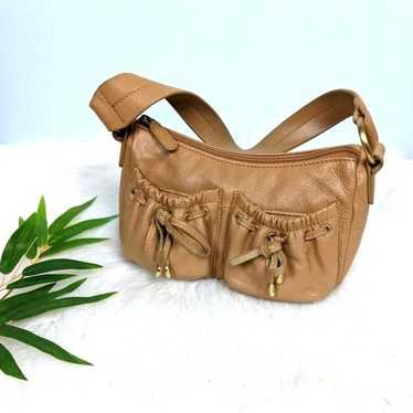 Wilson's Leather Mini Baguette Shoulder Bag Tan 9… - image 1