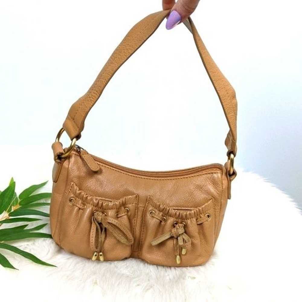 Wilson's Leather Mini Baguette Shoulder Bag Tan 9… - image 2