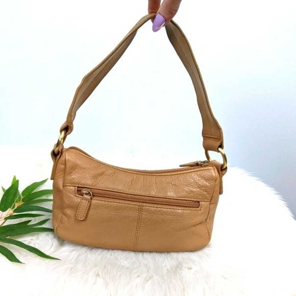 Wilson's Leather Mini Baguette Shoulder Bag Tan 9… - image 3