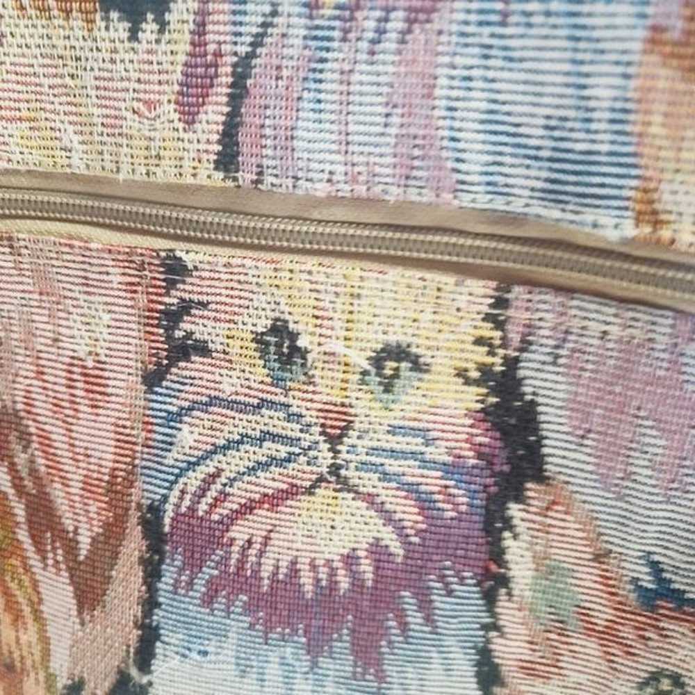Vintage 90s Cat Lover Tapestry Rectangle Tote Sho… - image 4