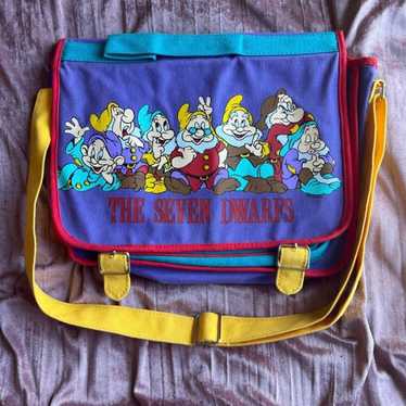 Vintage Disney Seven Dwarfs School Purse Messenge… - image 1