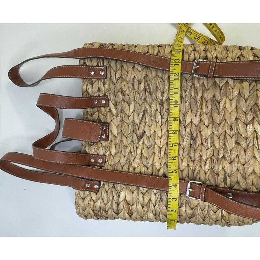 Vintage Woven Wicker Basket Backpack Purse Beach … - image 5