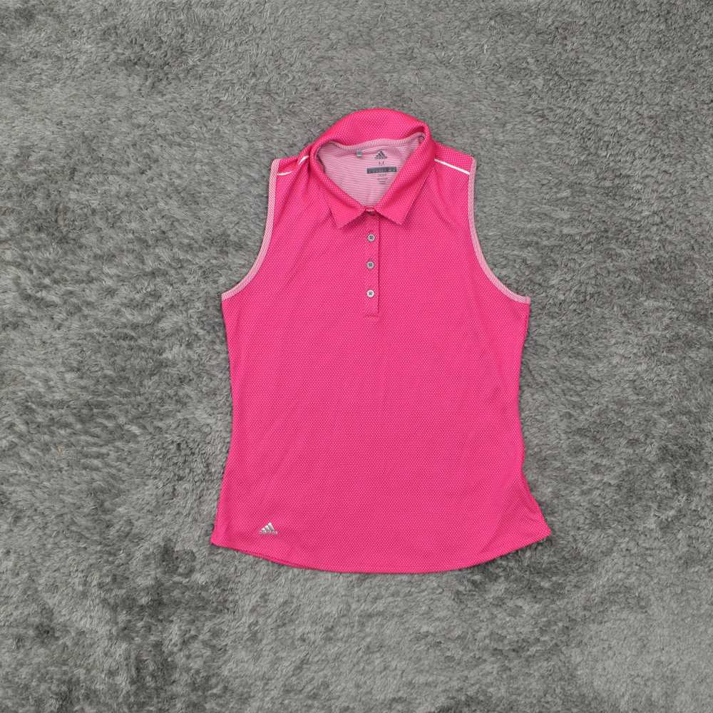 Adidas Women's Size M Basic Golf Pink Polka Dot P… - image 1