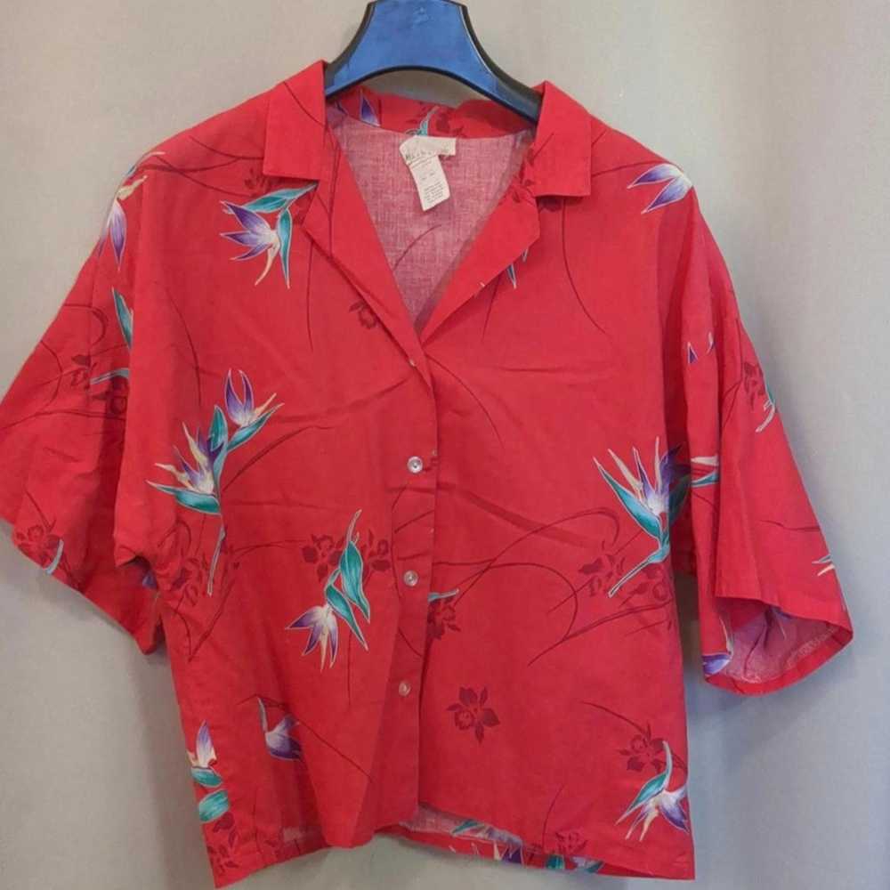 90's vintage pink Hawaiian shirt, wide with sligh… - image 1