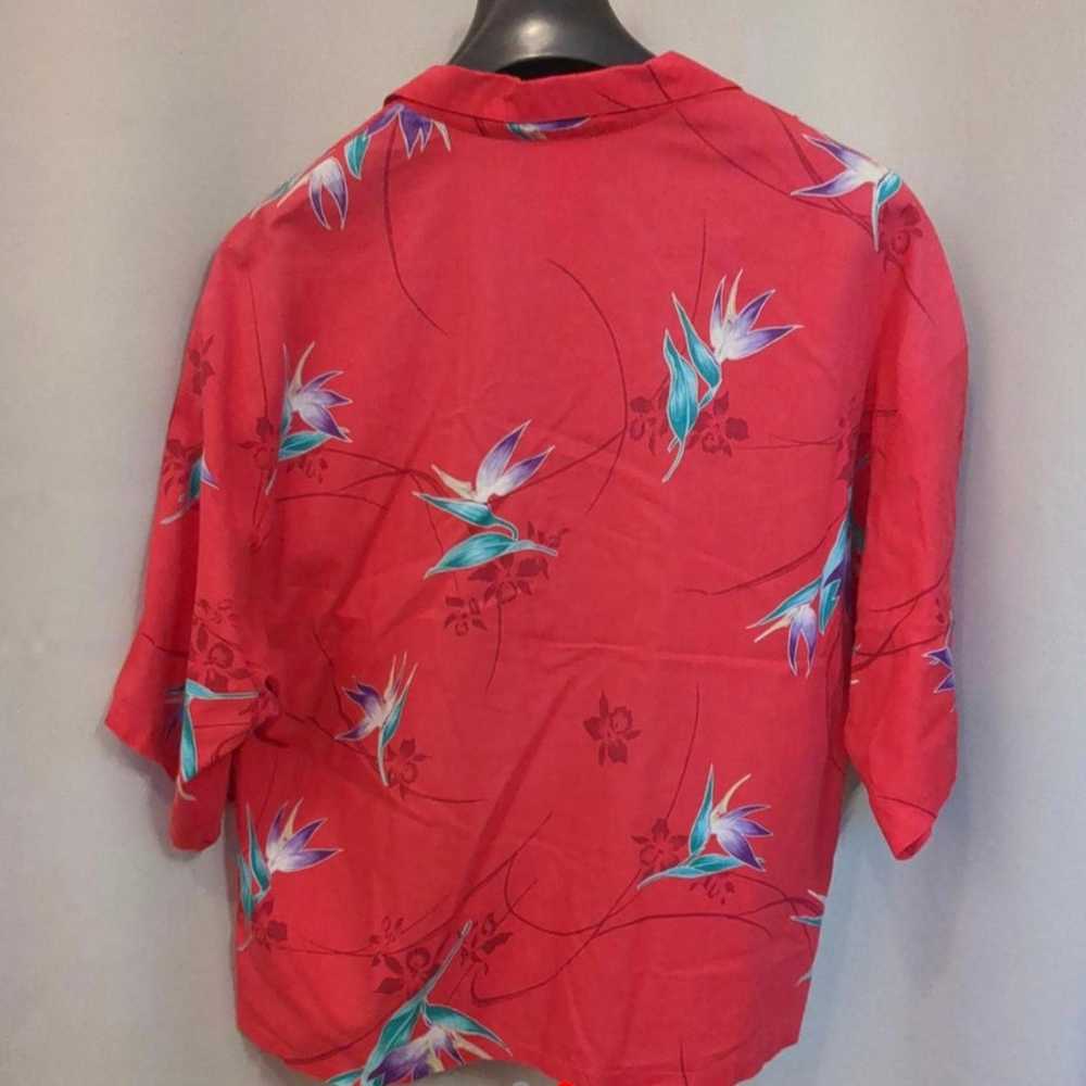 90's vintage pink Hawaiian shirt, wide with sligh… - image 2