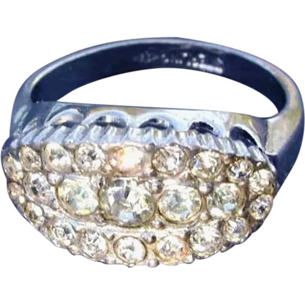 Faux Diamond RING Set In Sterling SILVER - image 1