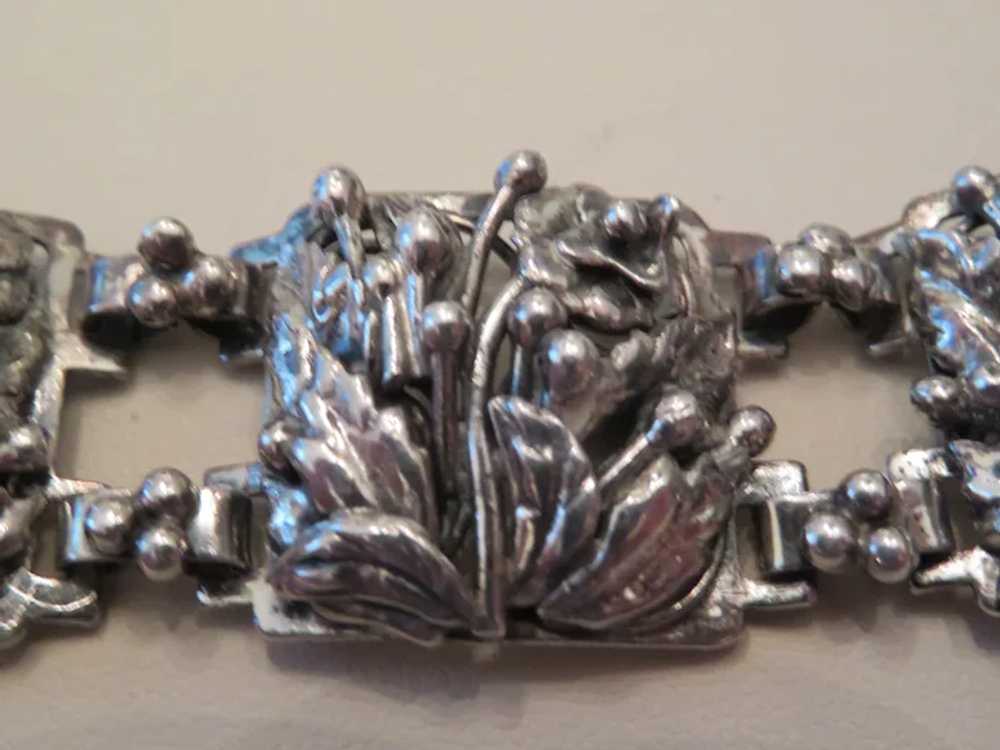 Vintage HOBE STERLING SILVER bracelet and brooch … - image 4