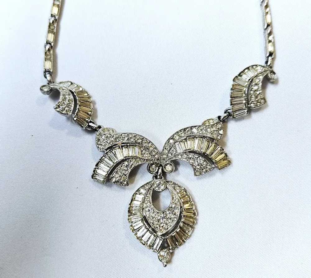 Vintage Exceptional Bogoff Rhinestone Necklace - image 3