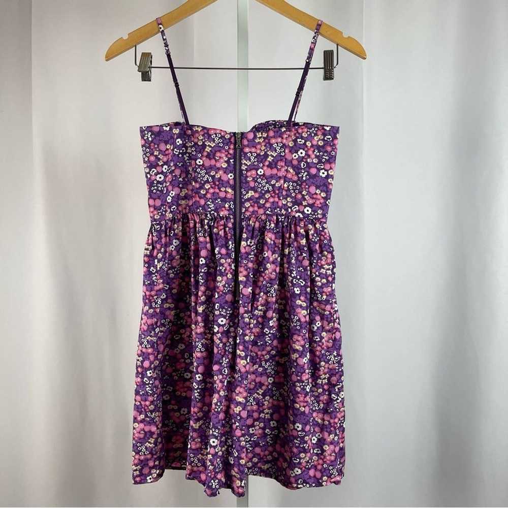 Moda International Size 2 Purple Micro Floral Sle… - image 2