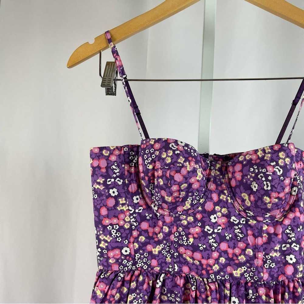Moda International Size 2 Purple Micro Floral Sle… - image 4