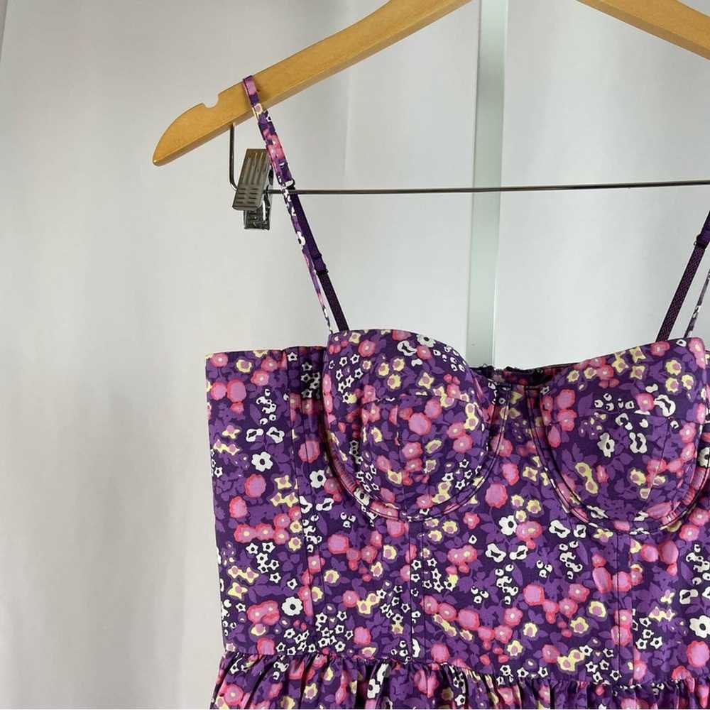 Moda International Size 2 Purple Micro Floral Sle… - image 8