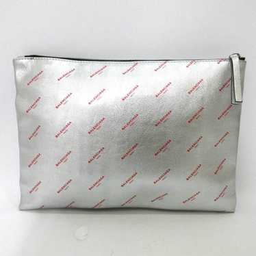 BALENCIAGA Bag Large Clutch Metallic Silver Color… - image 1