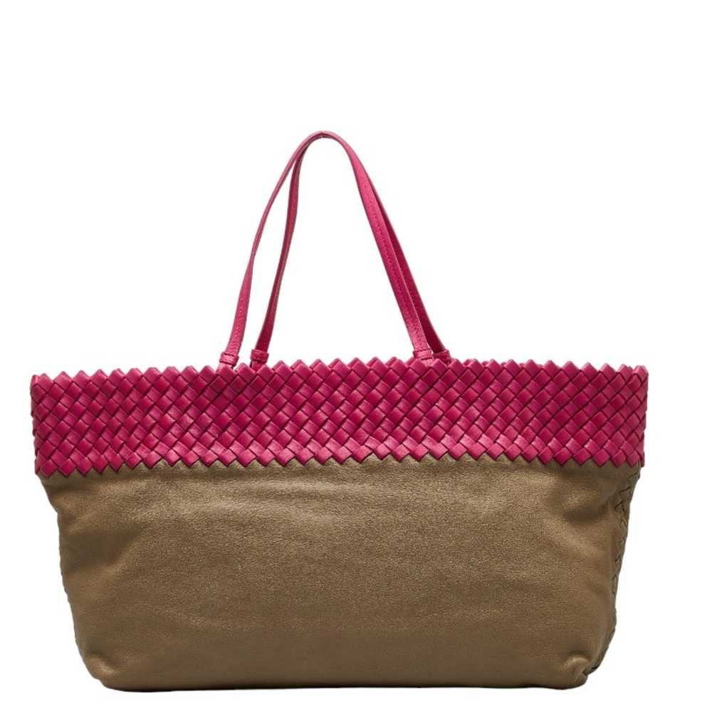 BOTTEGA VENETA Intrecciato Handbag Tote Bag Pink … - image 1