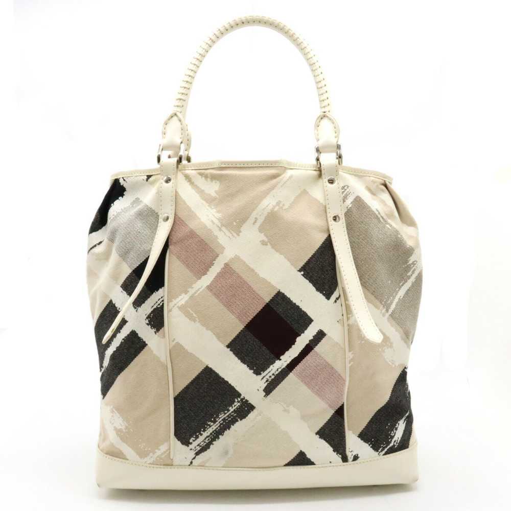 BURBERRY Check Pattern Paint Tote Bag Large Thoth… - image 1