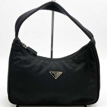 PRADA Pouch Mini Bag Hobo Triangle Logo Black Nyl… - image 1