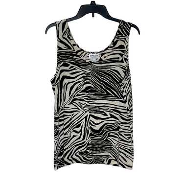 Chicos Chicos Women Tank Top Zebra Stripes Sleevel