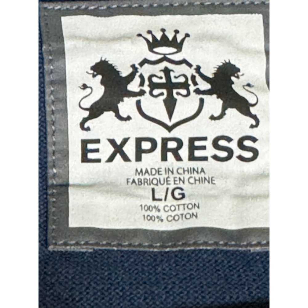 Express Express Argyle V-Neck Blue and Grey Men's… - image 6