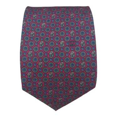 Gucci GUCCI Geometric Dog Logo Silk Tie ITALY 57"… - image 1