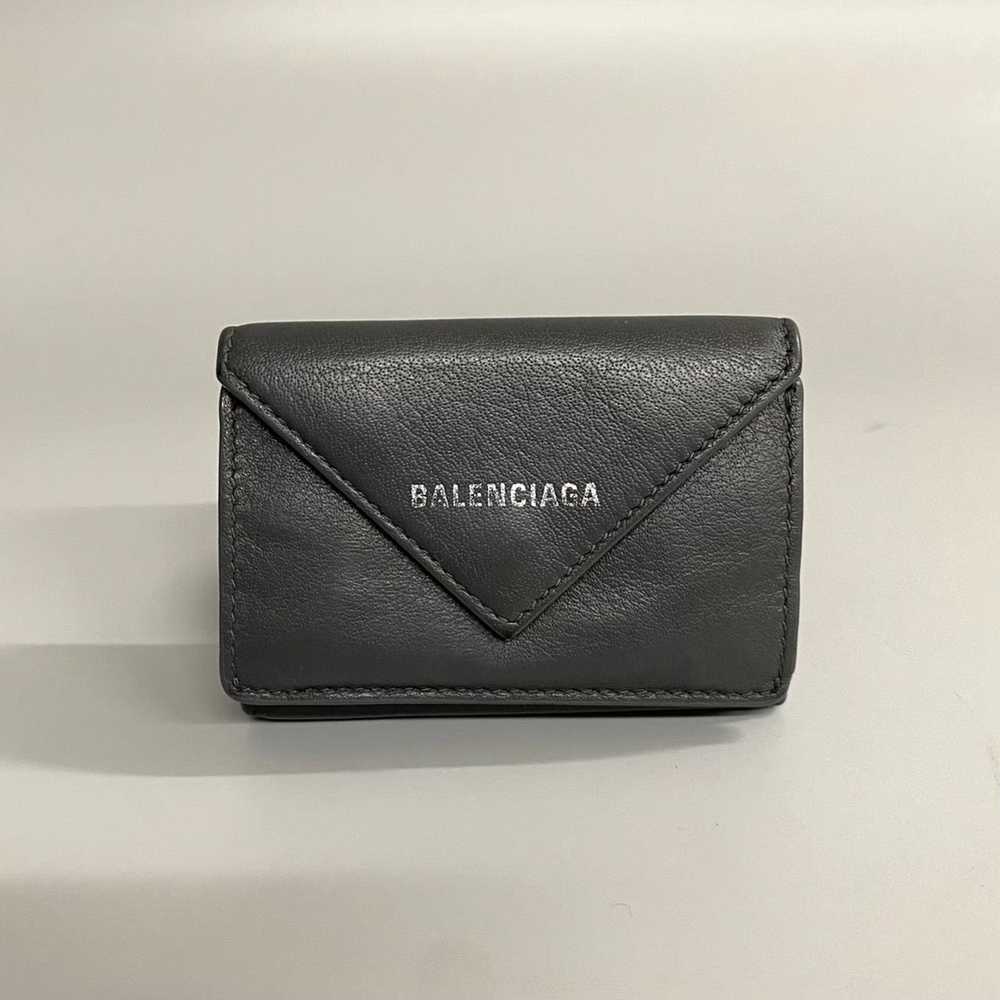 Balenciaga BALENCIAGA Logo Paper Mini Wallet Leat… - image 1
