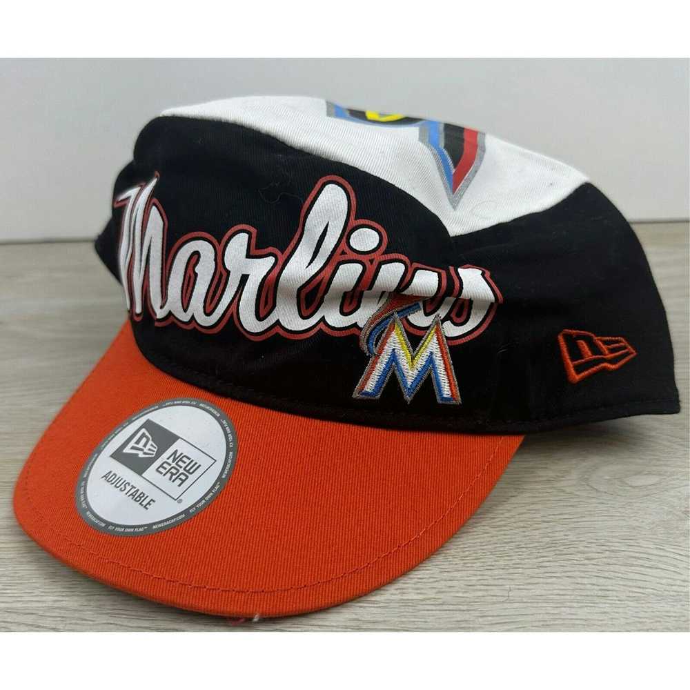 New Era Miami Marlins Hat New Era Hat Black Snapb… - image 1