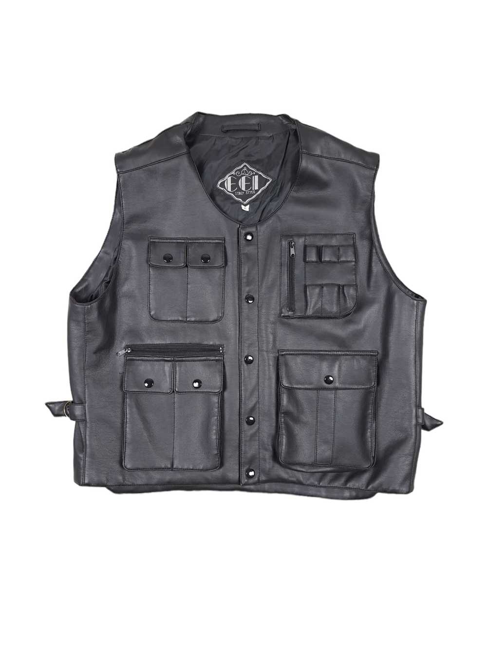 Designer × Leather × Leather Jacket Vintage Waxed… - image 1