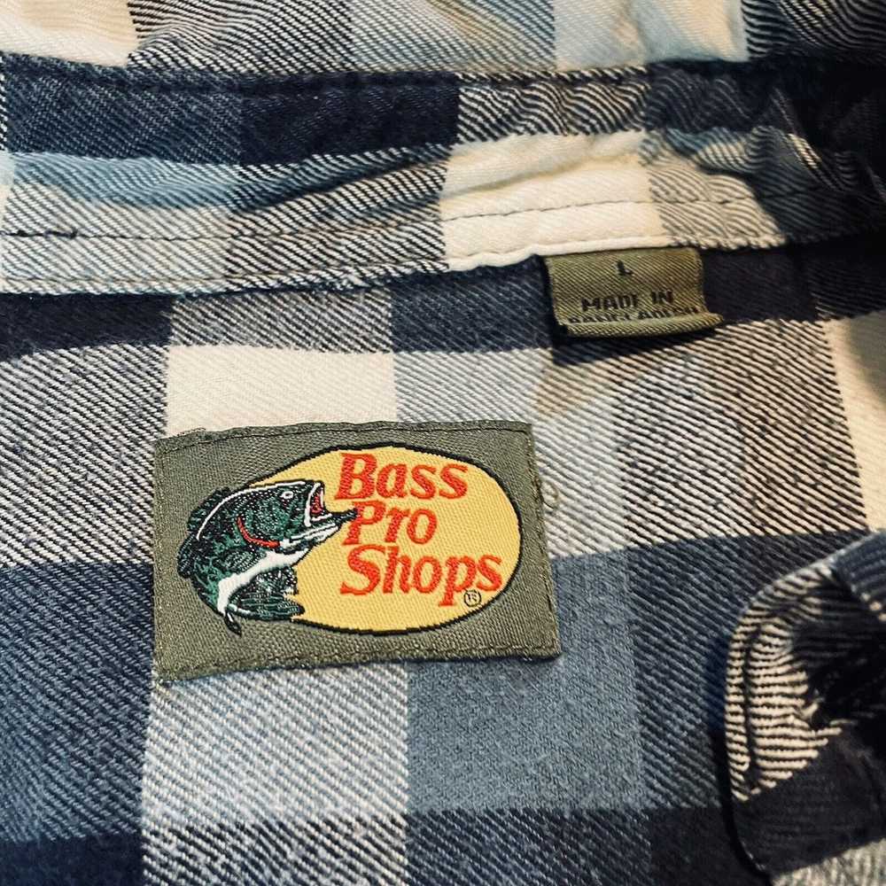 Bass Bass Pro Shops Flannel Shirt Mens Large Blue… - image 4