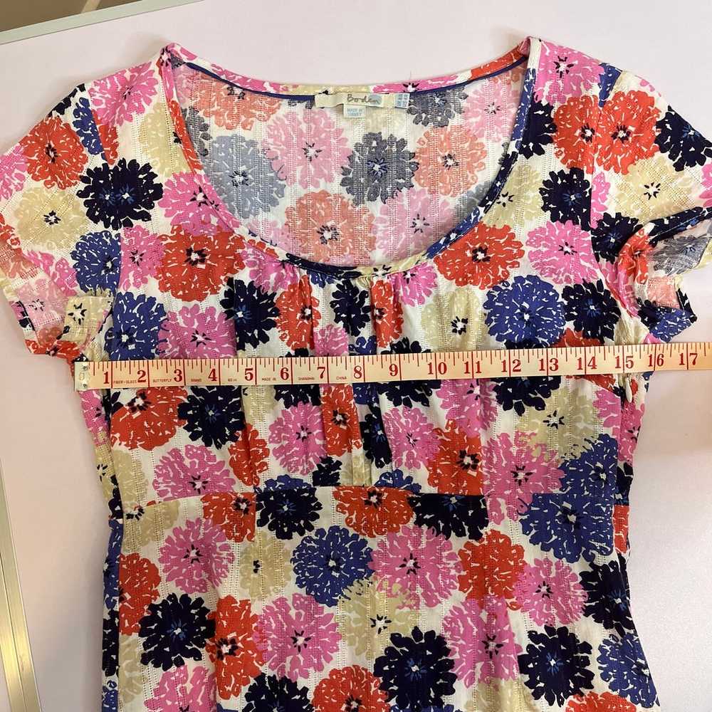 Boden women’s size 4 tshirt dress floral shirt sl… - image 5