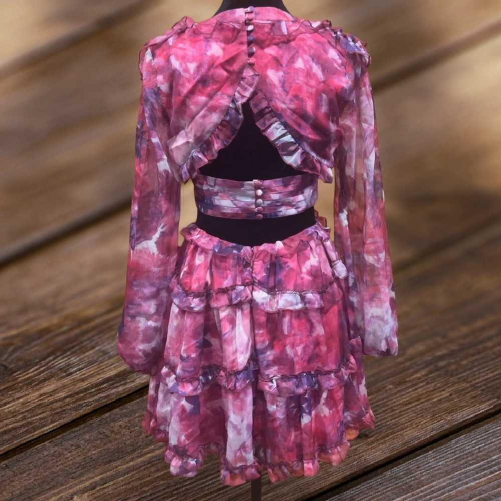 Spring Floral Long Sleeve Cutout Mini
Dress - image 2
