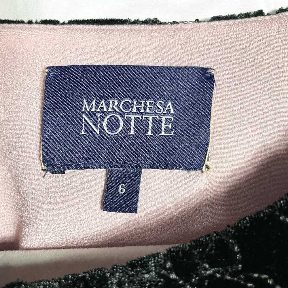 New Marchesa Black Velvet Gown Cutwork Floral Emb… - image 7