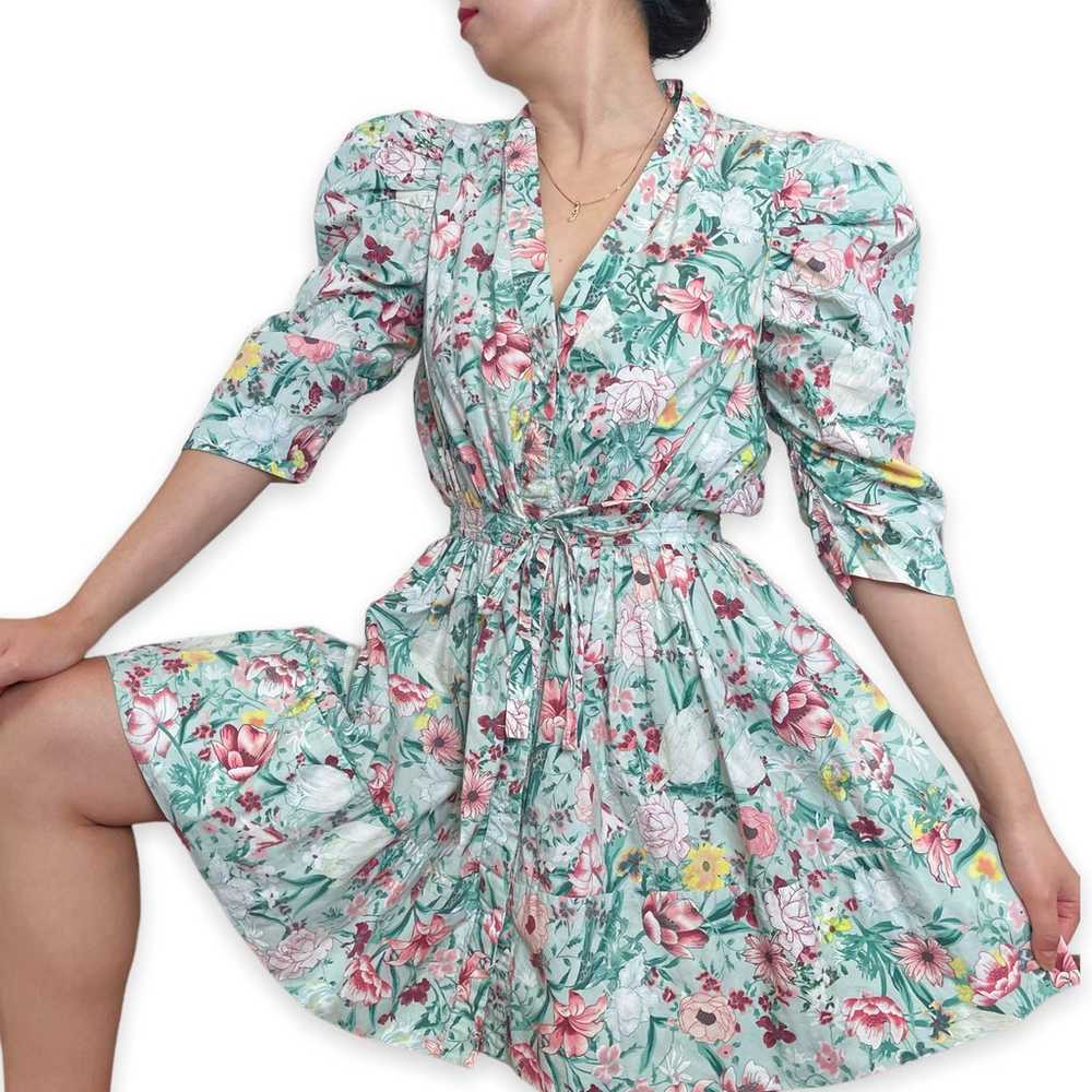 Ronny Kobo Puffsleeve Floral Meritti Dress Size S - image 11