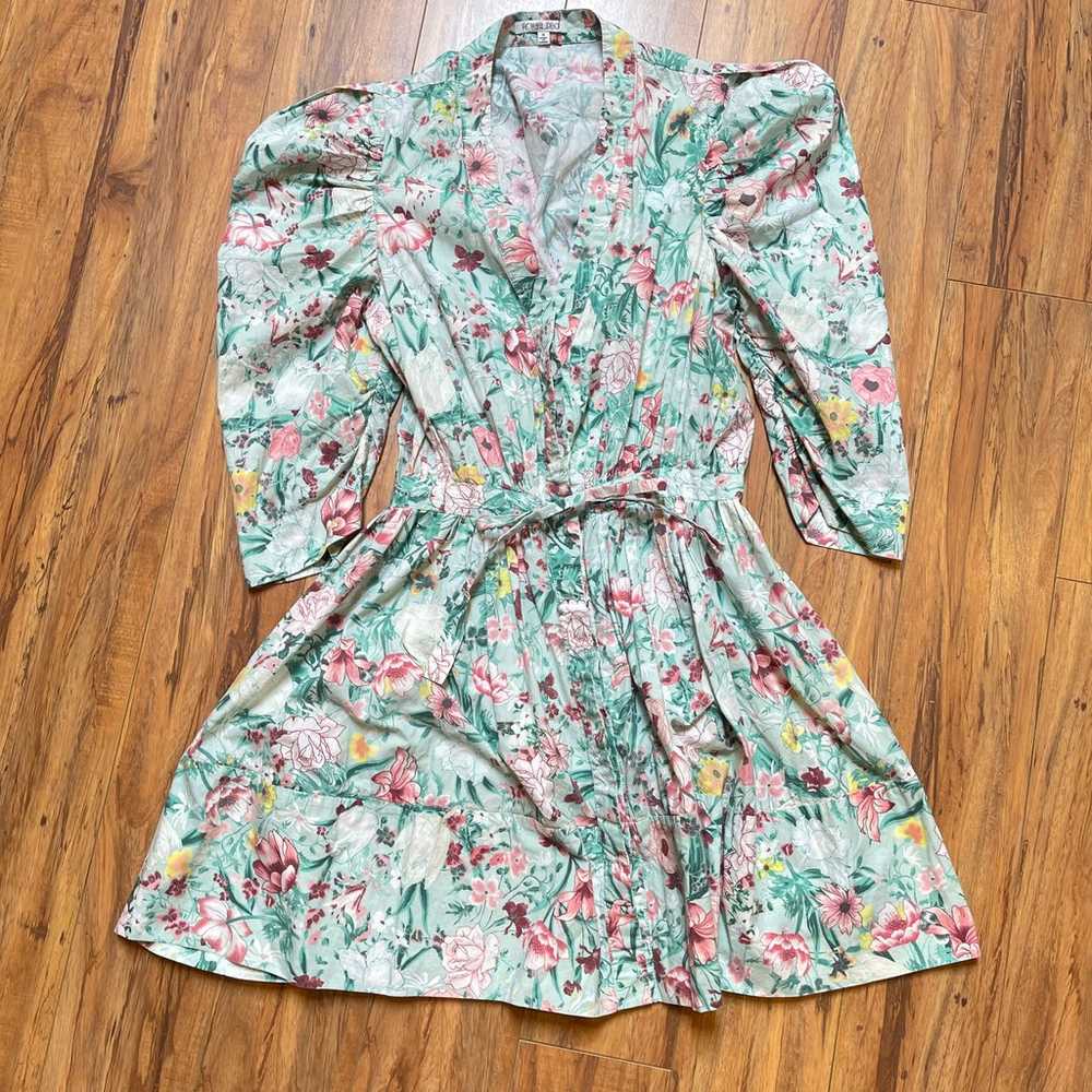 Ronny Kobo Puffsleeve Floral Meritti Dress Size S - image 5