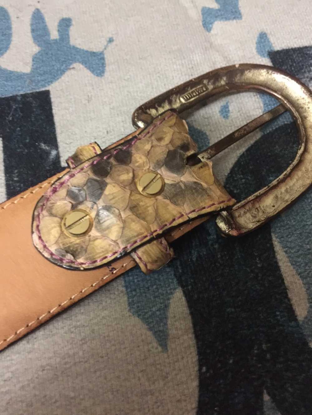 Italian Designers × Vintage Leather python belt - image 5