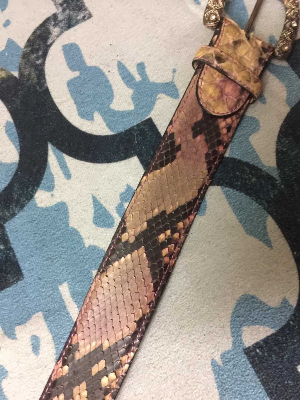 Italian Designers × Vintage Leather python belt - image 8