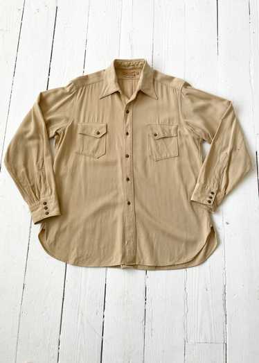 Vintage 1940s Gabardine Work Shirt