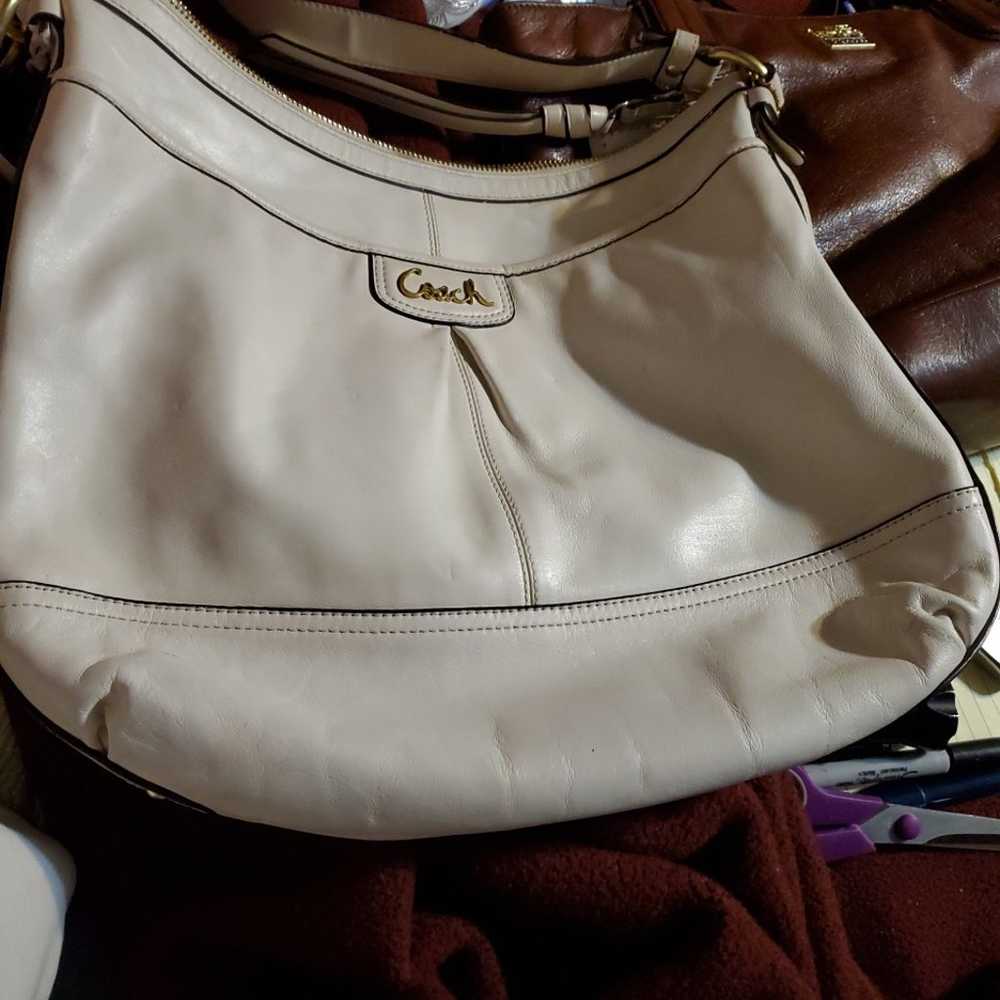 COACH GALLERY WHITE LEATHER SHOULDER BAG - image 2